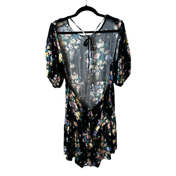 O'neill Womens Open Back Floral Alta Midi Dress Black Black Small Whimsigoth Y2K - Picture 5 of 12